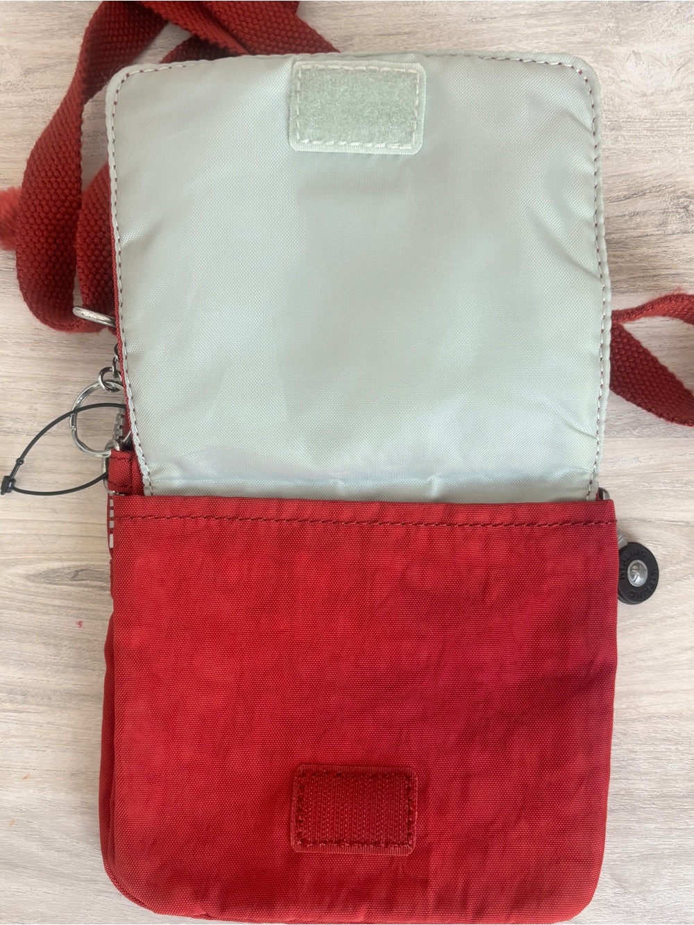 Kipling Mini Crossbody Bag Purse Eldorado Nylon Lightweight Red Zip Purse - Picture 5 of 7